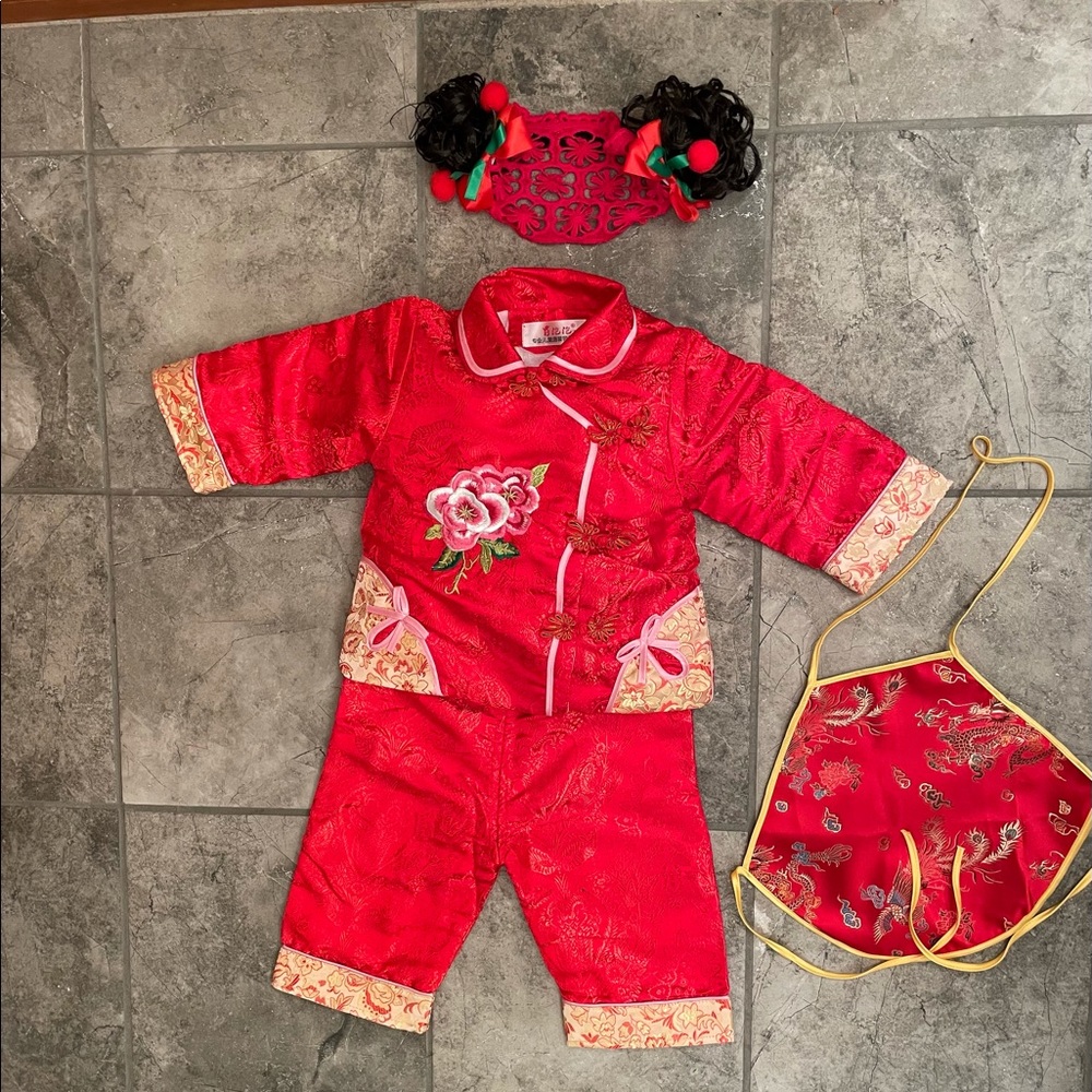 🏮Winter Chinese Baby Pyjamas Quilted EUC 🧧